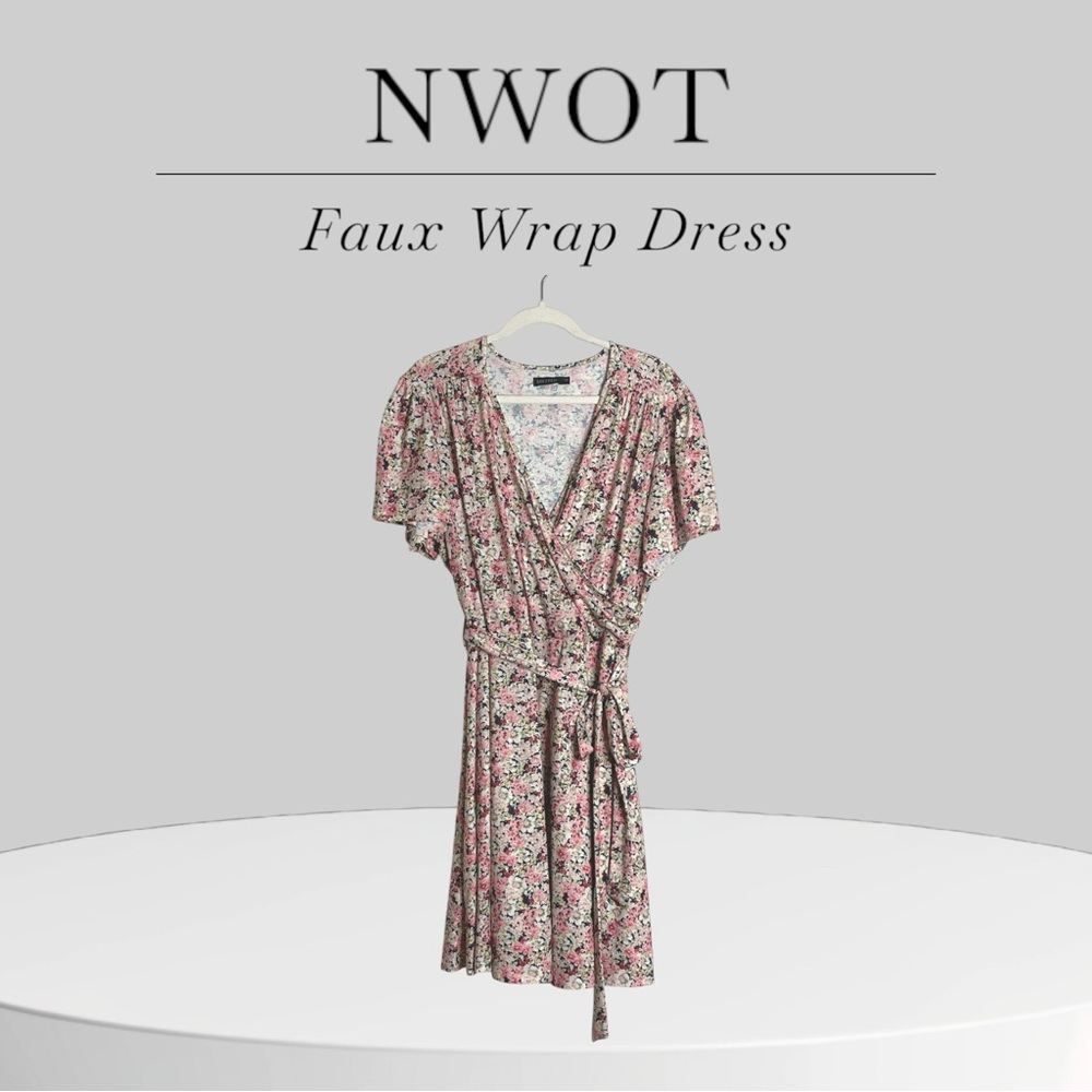 Janae Dress by Mikarose Floral Knee Length Navy Pink Floral